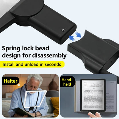 PUCACHI Hands-Free Magnifier with LED Light - Comes with a flexible gooseneck stand for reading, sewing repairs and elderly people with low vision
