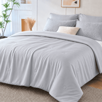 Merryhome Cooling Comforter Queen Size for Hot Sleepers, 90x90 in Double-Sided Cooling Blanket, Lightweight Breathable All Season Comforter, Gray