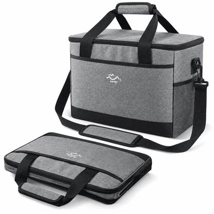 Merryhome 45 Can Soft Sided Cooler Bag, 29 Qt Insulated Leakproof Collapsible Cooler with Shoulder Strap for Beach, Camping, Picnic and Travel, Gray