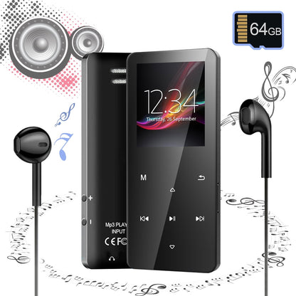 64GB Mp3 Player with Bluetooth 5.0 - Portable Digital Lossless Music MP3 MP4 Player with FM Radio HD Speaker