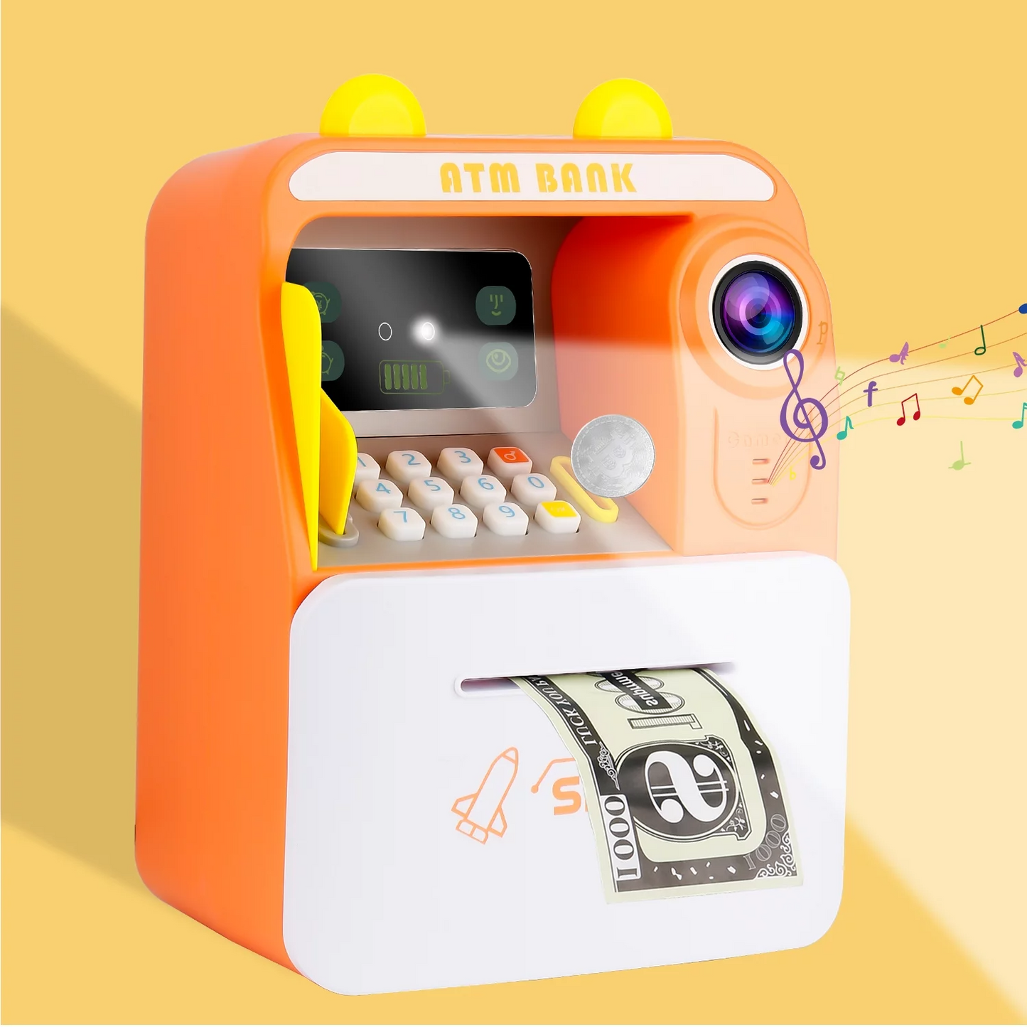 Kids Piggy Bank for Girls - Toys for 5-10 Year Old Girl Birthday Gifts - Electronic Piggy Bank ATM Machine Money Safe for Kids Toys Age 6-8-10