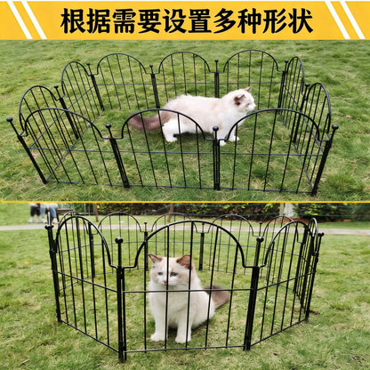 Garden Fence , 10 Pack Rustproof Metal No Dig Fence Animal Barrier for Dog, Arched Flower Bed Edging Ornamental Wire Border Panel Fencing for Yard Patio Outdoor Decor