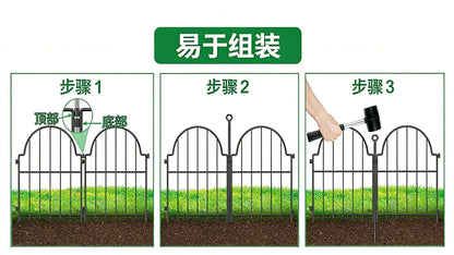 Garden Fence , 10 Pack Rustproof Metal No Dig Fence Animal Barrier for Dog, Arched Flower Bed Edging Ornamental Wire Border Panel Fencing for Yard Patio Outdoor Decor