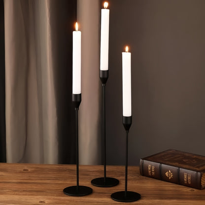 Candlestick Holders,Set of 3 Matte Black Candle Holders,Taper Candle Holders Decorative Candlestick Holder for Home Decor,Dinning,Party