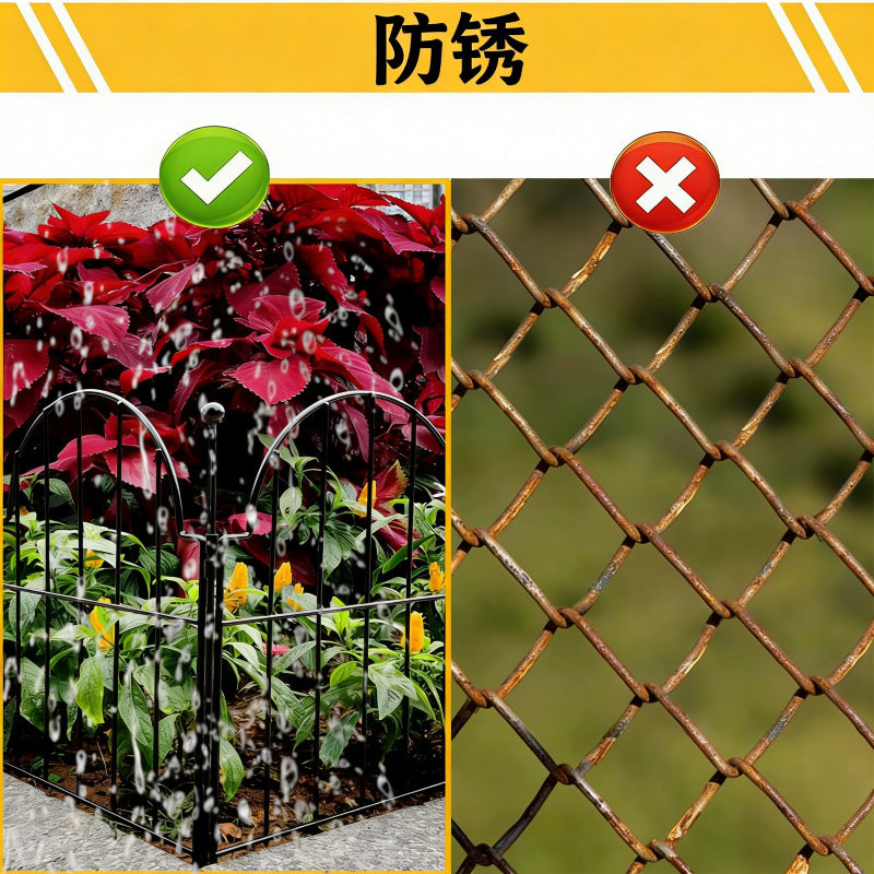 Garden Fence , 10 Pack Rustproof Metal No Dig Fence Animal Barrier for Dog, Arched Flower Bed Edging Ornamental Wire Border Panel Fencing for Yard Patio Outdoor Decor