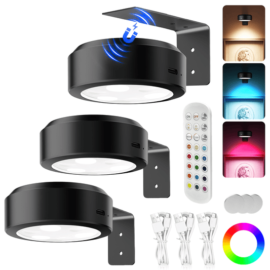 2000mAh Rechargeable Magnetic Poster Light with 2 Color Modes and 13 RGB, Dimmable Timer Painting Light, Wall Decor Light for Art Display and Picture