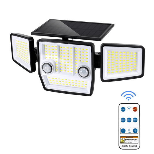 Outdoor Solar Lights - 248 LED 3000LM Waterproof Motion Sensor Security Light with Wireless Remote Control Floodlight for Patio Garage Yard Entrance