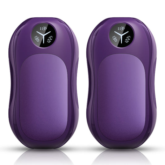 Hand Warmers Rechargeable 2 Pack, 6000mAh Portable Electric Hand Warmer with Magnetic Design, Digital Display, 3 Heat Levels, USB-C Fast Charging, Pocket Heater for Outdoor, Golf, Hunting, Camping