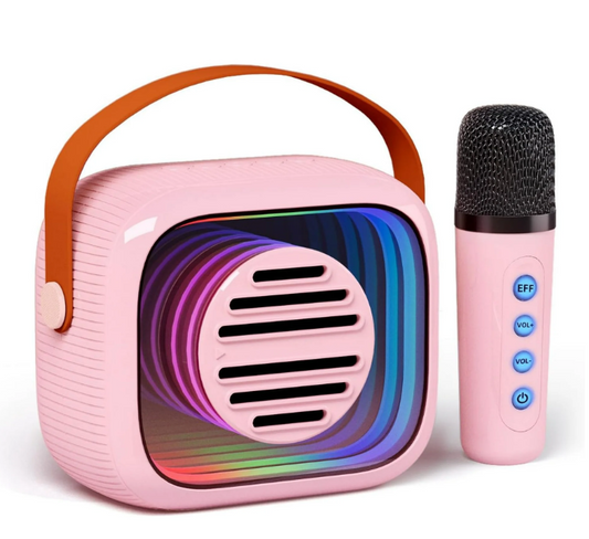 Mini Karaoke Machine for Kids Adults, Portable Bluetooth Speaker with Wireless Microphones,Toys Birthday Gifts for Girls Ages 4-11,12+ Years Old Toddler Teens -pink