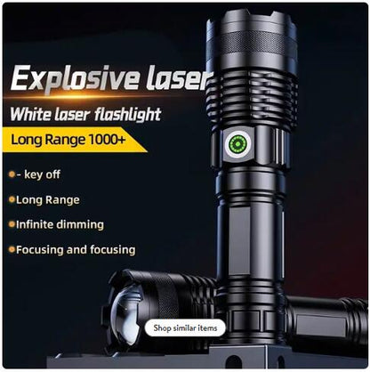 Super Bright LED Flashlights Rechargeable, 100000 Lumens XHP70 Tactical Flashlight, High Lumens 5 Modes Zoomable Waterproof Handheld Flashlights for Emergency Hiking Hunting Camping