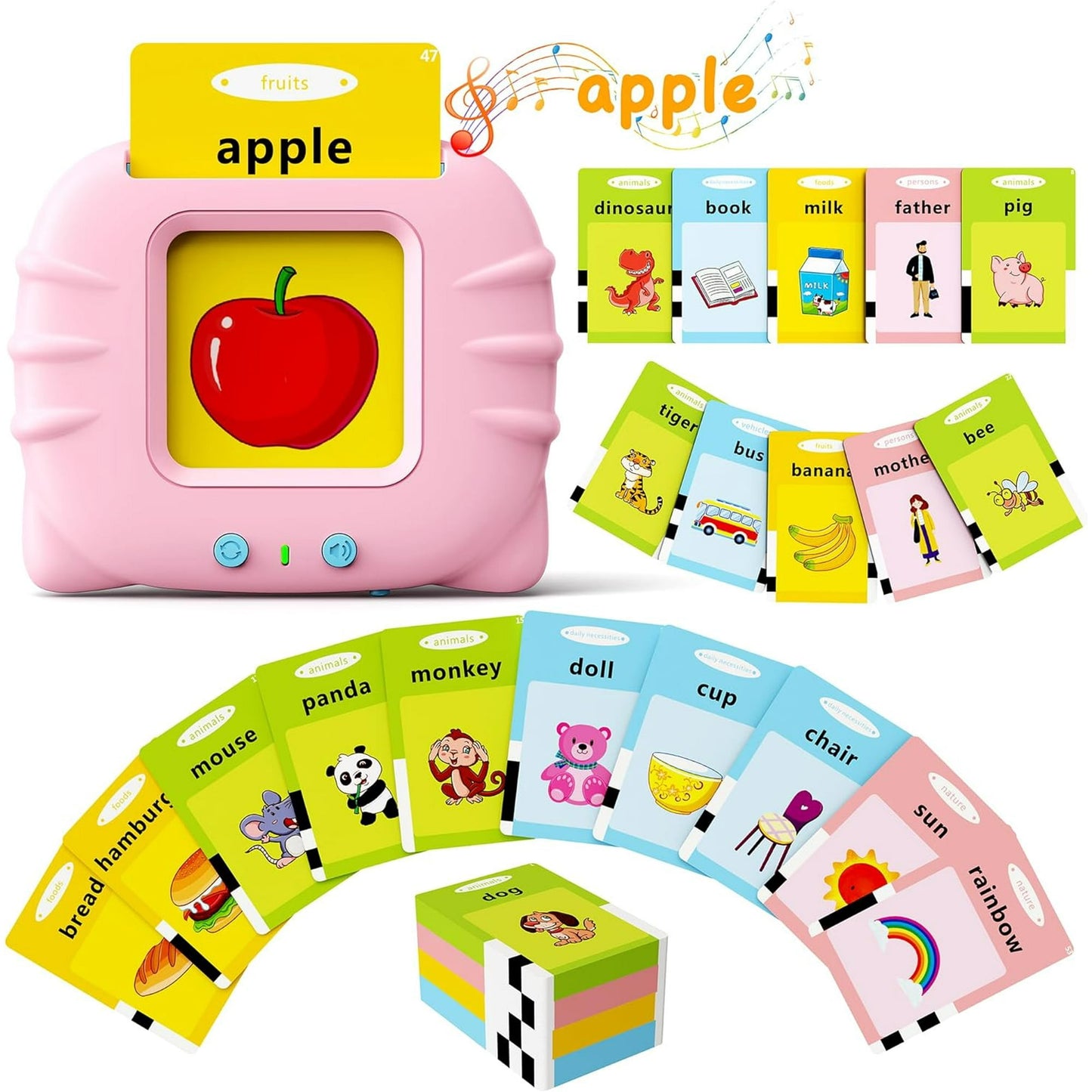 Talking Flash Cards Toys, Pocket Speech Therapy Autism Sensory Toys, Educational Montessori Toys for Birthday