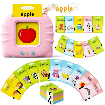 Talking Flash Cards Toys, Pocket Speech Therapy Autism Sensory Toys, Educational Montessori Toys for Birthday