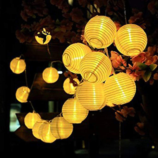 PUCACHI Solar Lantern String Lights, 19.7ft 30LED Waterproof Garden Lanterns for Christmas, Garden, Home, Yard