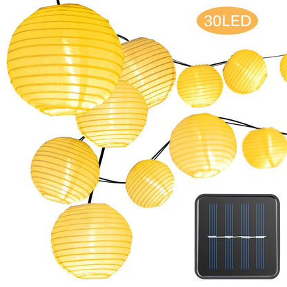 PUCACHI Solar Lantern String Lights, 19.7ft 30LED Waterproof Garden Lanterns for Christmas, Garden, Home, Yard