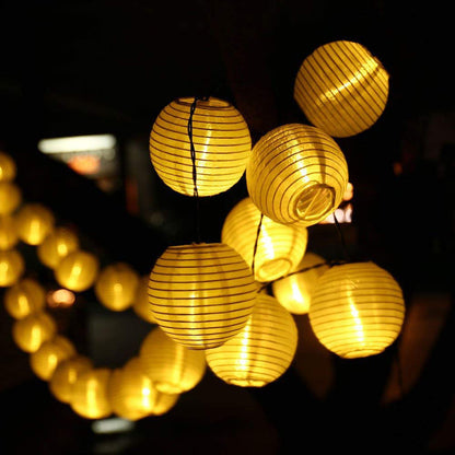PUCACHI Solar Lantern String Lights, 19.7ft 30LED Waterproof Garden Lanterns for Christmas, Garden, Home, Yard