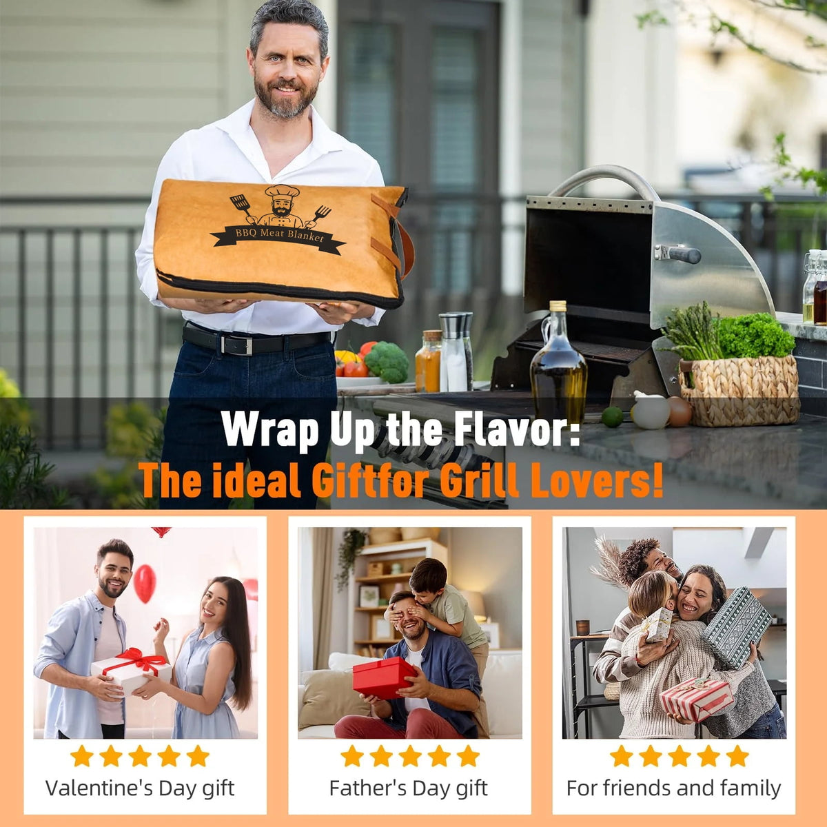 PUCACHI BBQ Blanket for Resting Meat, 21" Reusable BBQ Blanket for Beef, Pork, Turkey, Outdoor Grill & Smoker, Fathers Day Gifts