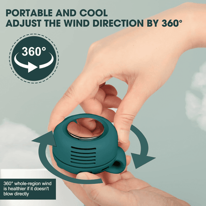 SPORTS JOY Whirlwind Cooling Fan, 2 in 1 Clip Waist Neck Fan, 3 Speeds USB Rechargeable Bladeless Electric Fan, 360° Rotation Personal Shirt Fan for Office, Gym, Travel, Camping, Gift (Green)