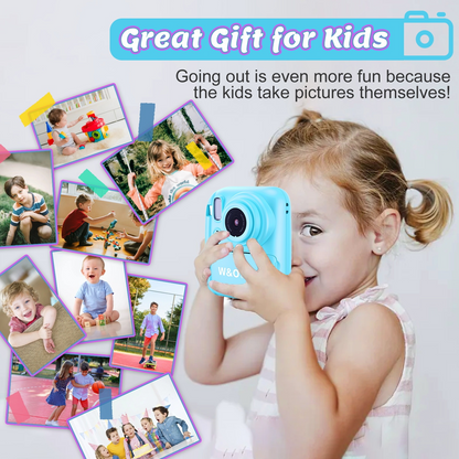 Kids Camera Instant Print - 1080P Digital Video Instant Camera for Kids, Christmas Birthday Gifts for Girls Boys Age 3-12, Toddler Cameras with 3 Rolls No Ink Print Paper(Blue)