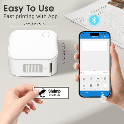Small Label Maker – Portable Bluetooth Label Maker Machine with Inkless Printing, Multiple Templates, Waterproof Labels for Home, Office, School Organization