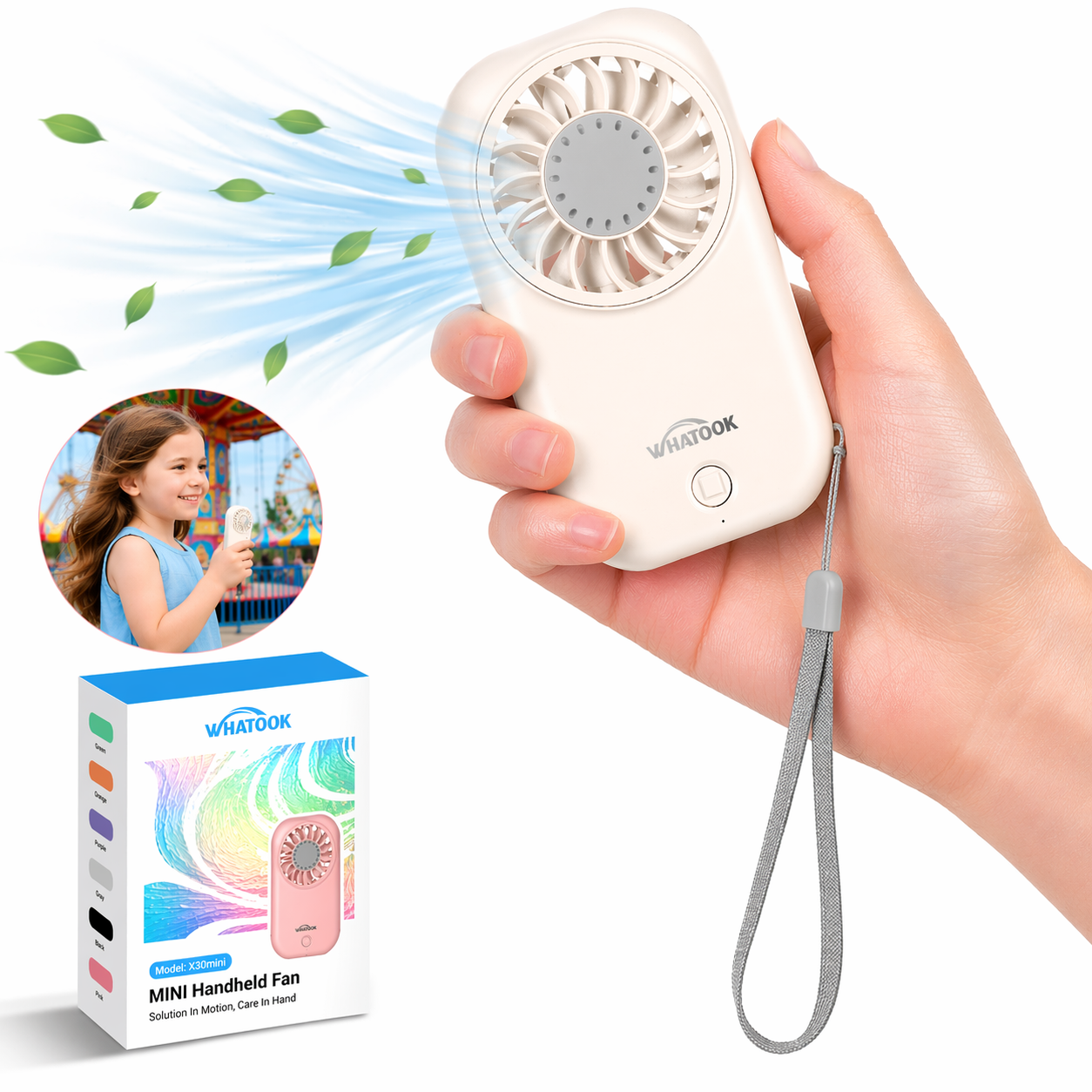 Mini Handheld Fan,11000RPM High Speed Portable Fan with 5 Speeds,Ultra-Lightweight 56g Pocket Fan for Travel Essentials,Super Slim Mini Personal Fan for Travel, Makeup