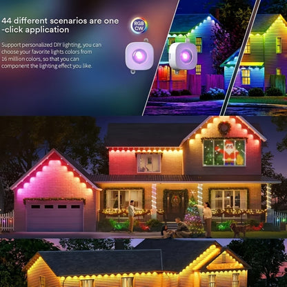 LED Light Strip, 200ft Smart Outdoor Light, App and Remote Control Dual Control, IP67 Waterproof, RGBIC Lights for Patio, Eaves, Party Decoration