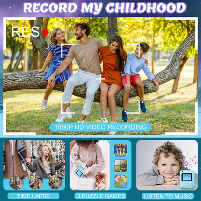 Kids Camera Instant Print - 1080P Digital Video Instant Camera for Kids, Christmas Birthday Gifts for Girls Boys Age 3-12, Toddler Cameras with 3 Rolls No Ink Print Paper(Blue)