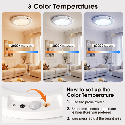 Merryhome Rechargeable Magnetic Ceiling Light –7″Wireless LED Motion‑Sensor Kit with Remote, Timer & Dimmable Battery Operated No Wiring for Closet, Hallway, Shower & Pantry