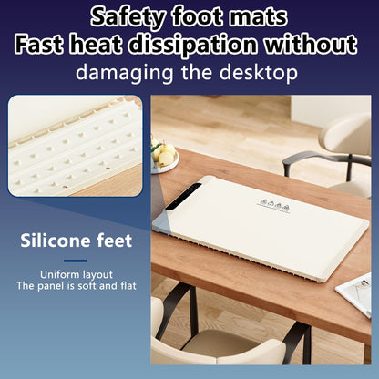 Food Warming Mat - Fast Heating Silicone Electric Warming Tray with 10 Level Temperature, Raised Feet Protects Table, Roll Up Buffet Hot Plates Heat Pad, Portable Food Warmer for Parties Home Travel