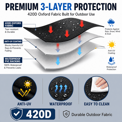 Merryhome 58 in BBQ Grill Cover, 420D Heavy Duty Waterproof Gas Grill Cover for Outdoor Grill, UV, Fade and Rip Resistant with Adjustable Drawstring