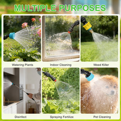 Merryhome Battery Powered Sprayer, 2.1 Gallon/8L Electric Sprayer with 3 Mist Nozzles, USB Rechargeable Handle, Retractable Wand & Adjustable Strap for Lawn, Garden, Yard and Weed Control