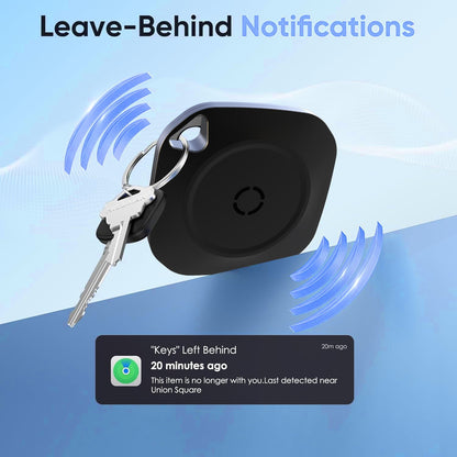 Bluetooth Tracker Tag 4-Pack – Smart Key Finder & Luggage Locator with Replaceable Battery, for Wallet, Suitcase, Car, Black