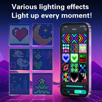 Merryhome Rgb Curtain Light 5.24x5.24ft, 256 Led Smart String Lights, Usb Powered, App & Remote Controlled, Wall Decor for Bedroom, Outdoor Holiday Christmas Gift