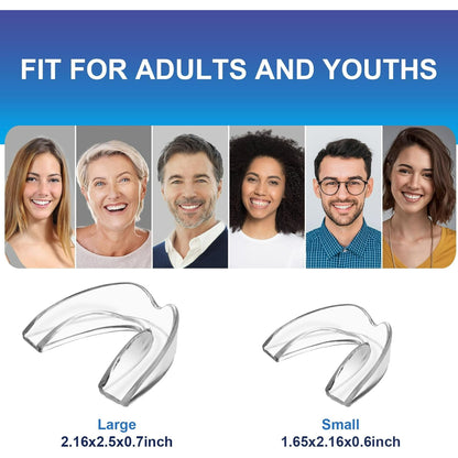 Mouth Guard for Grinding Teeth at Night, Night Guards for Teeth Grinding, Mouthguards for Grinding of Teeth, Night Mouth Guards for Teeth Grinding, Reusable Teeth Grinding Mouth Guard 4 Pack/Two Size