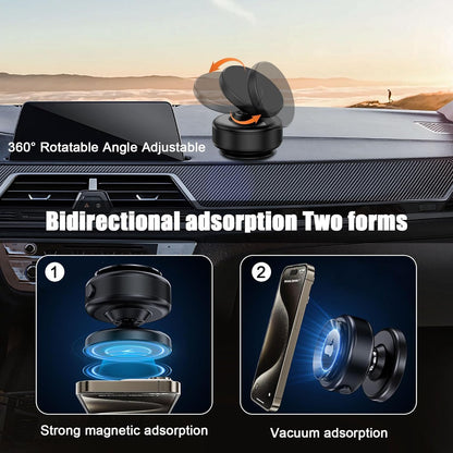 Car Phone Holder for Magsafe - 78 lbs Strongest Suction Cup, 2400gf Magnetic Car Mount, 360° Adjustable for iPhone 16/15/14/13/12 Pro Max Plus, Carbon Fiber Design（Black）