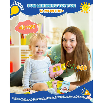Talking Flash Cards Toys, Pocket Speech Therapy Autism Sensory Toys, Educational Montessori Toys for Birthday
