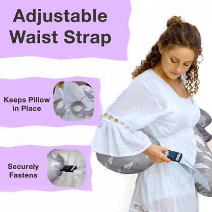 WHATOOK pillow with removable cover, more support for mom and baby, adjustable waist belt