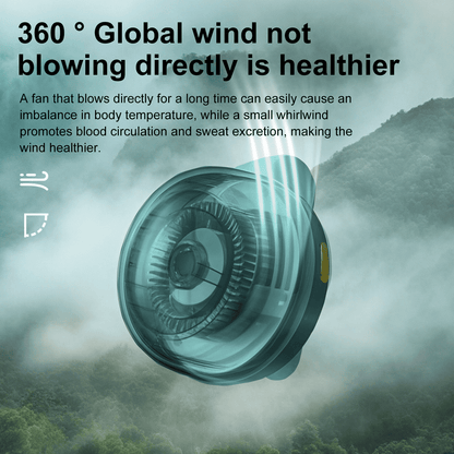 SPORTS JOY Whirlwind Cooling Fan, 2 in 1 Clip Waist Neck Fan, 3 Speeds USB Rechargeable Bladeless Electric Fan, 360° Rotation Personal Shirt Fan for Office, Gym, Travel, Camping, Gift (Green)