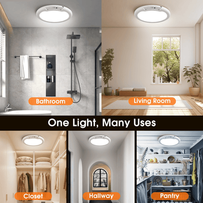 Rechargeable Ceiling Light with Motion Sensor and Remote 7.5 in , Wireless Magnetic LED Light, 3 Color Temps, 10-Level Dimming for Closet, Hallway and Storage Room