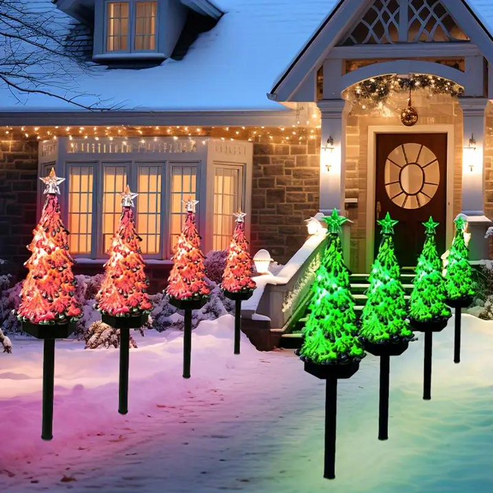 Merryhome 1PC Solar-Powered Christmas Tree Lawn Light, Outdoor Ground-Mounted Light, Festive Patio Light, Suitable For Backyard And Front Yard Christmas Decorations, Moving Gift Deliveries, And Other Occasions