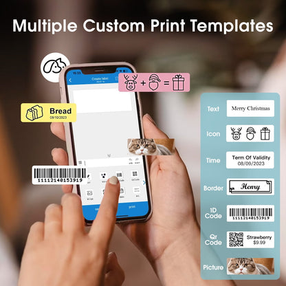 Small Label Maker – Portable Bluetooth Label Maker Machine with Inkless Printing, Multiple Templates, Waterproof Labels for Home, Office, School Organization