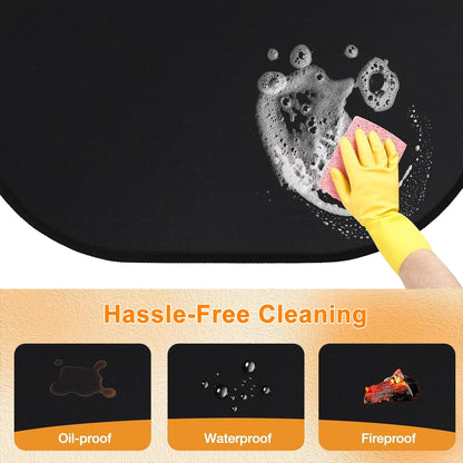 Henotian Fireproof Fireplace Mat 65x48 in Fire Resistant Hearth Rug for Wood Stove, Protect Floors Carpets Decks from Sparks Ashes and Heat