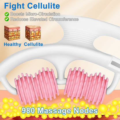 Merryhome Anti-Cellulite Massage Roller, Manual Body Massager for Legs, Arms, Stomach and Buttocks, Pink