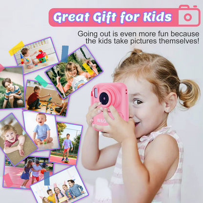 Kids Camera,Toddler Camera Instant Print Toys,1080P Children Printable Camera,Pink Selfie Camera Christmas Birthday Gifts for Girls Boys Age 3-10 with 3 Roller Photo Paper (Pink)