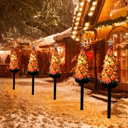 Merryhome 1PC Solar-Powered Christmas Tree Lawn Light, Outdoor Ground-Mounted Light, Festive Patio Light, Suitable For Backyard And Front Yard Christmas Decorations, Moving Gift Deliveries, And Other Occasions
