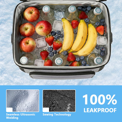 Merryhome Cooler with Wheels, 60-Can 40 Qt Rolling Cart Soft Cooler Bag, Foldable Leak-Proof Cold Retention Cooler for Camping, Beach, Grocery