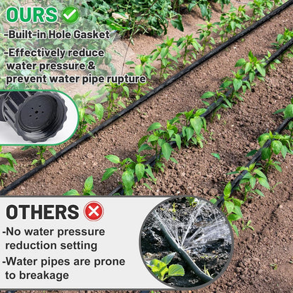 Flat Soaker Hose 75ft - Heavy Duty Expandable Drip Irrigation System for Large Gardens, Saves 80% Water Linkable, Leakproof UV-Resistant 1/2" Diameter, Black