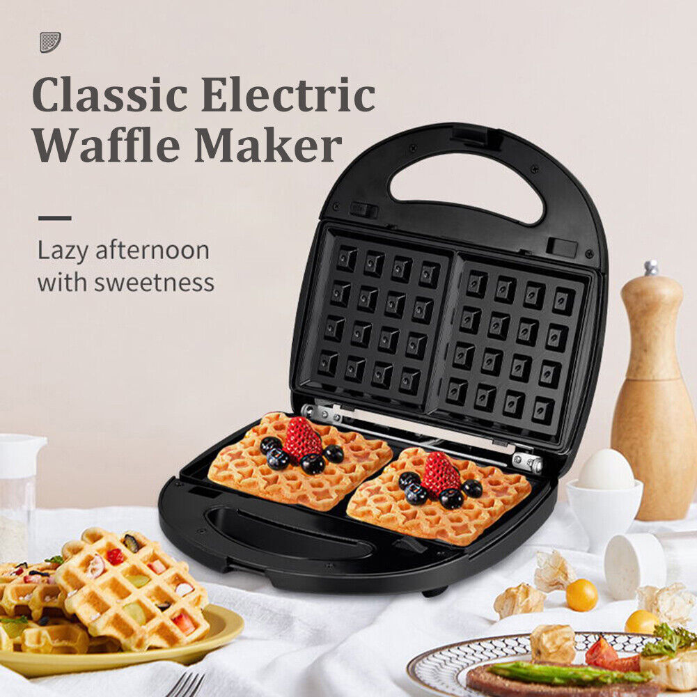 3 in 1 Electric Sandwich Maker, Panini Press Grill and Waffle Iron Set with Removable Non-Stick Plates, Perfect for Cooking Grilled Cheese, Tuna Melts, Burgers, Steaks and Snacks, Black