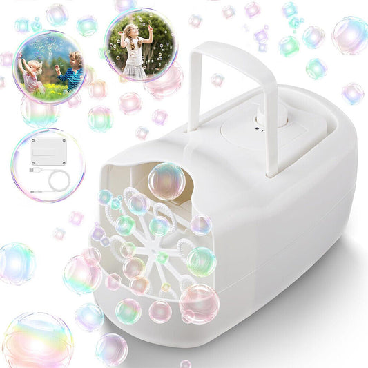 Bubble Machine for Kids, 2 Speeds & 10000+ Bubbles per Minute, Bubble Blower for Toddlers with 3 Wands, Professional Automatic Bubble Machine for Parties