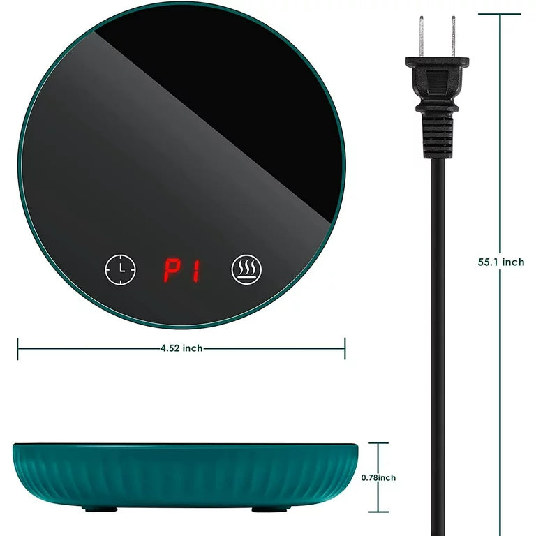 Coffee Mug Warmer, Smart Cup Warmer for Desk Auto Shut off & Timing, Electric Beverage Warmer with 2 Temperature Settings, Wireless Warmer Heating Plate for Tea, Water, Cocoa, Milk