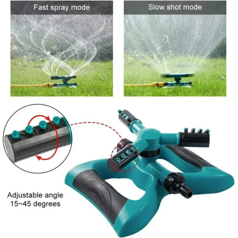 Garden Sprinklers, Water Sprinkler Automatic 360 Degree Rotating Irrigation System for Lawn Yard and Large Coverage Area Oscillating Hose (Green)